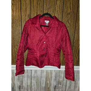 Women's JG HOOK Red Quilted Jacket M Vintage Perfect Condition!